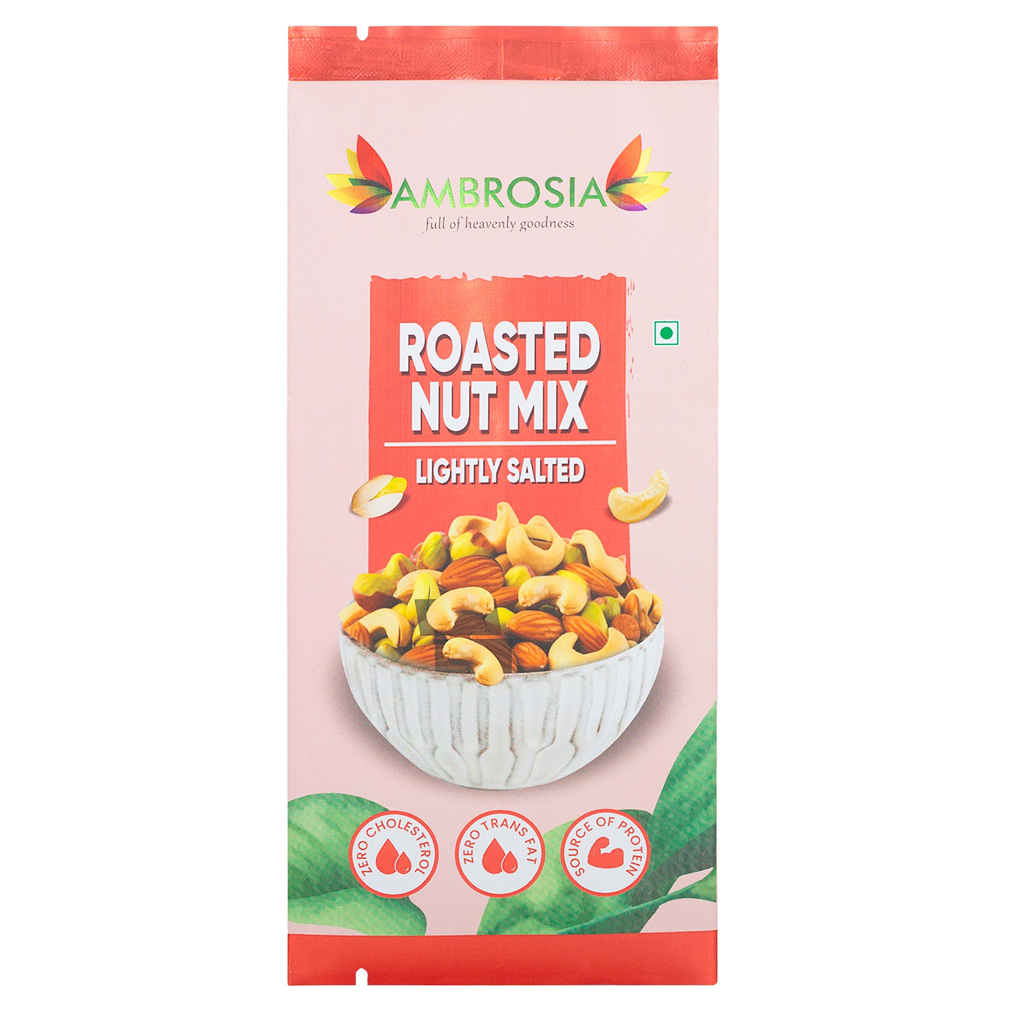 Ambrosia Mixed Roasted Nuts Almonds, Cashew & Pistachios Mini Packs 40g  | Pack of 5