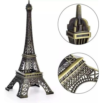 Shri Baba Art  -Metal Eiffel Tower Antique Vintage Statue for Room, Office, Decorative Showpeice for Home, Desk Decor, Table Stand (15 cm)