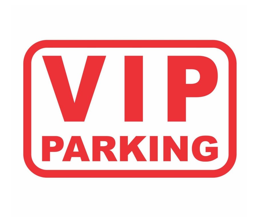 TAUSIF CREATION® VIP Parking Laminated Glossy Sign Board Big Size LANDSCAPE Reserved For Public Area/Private Hospital/Clinic/Office/Shop/Underground/Factories Signage's (12x18 Inch) Set of 1 Pc