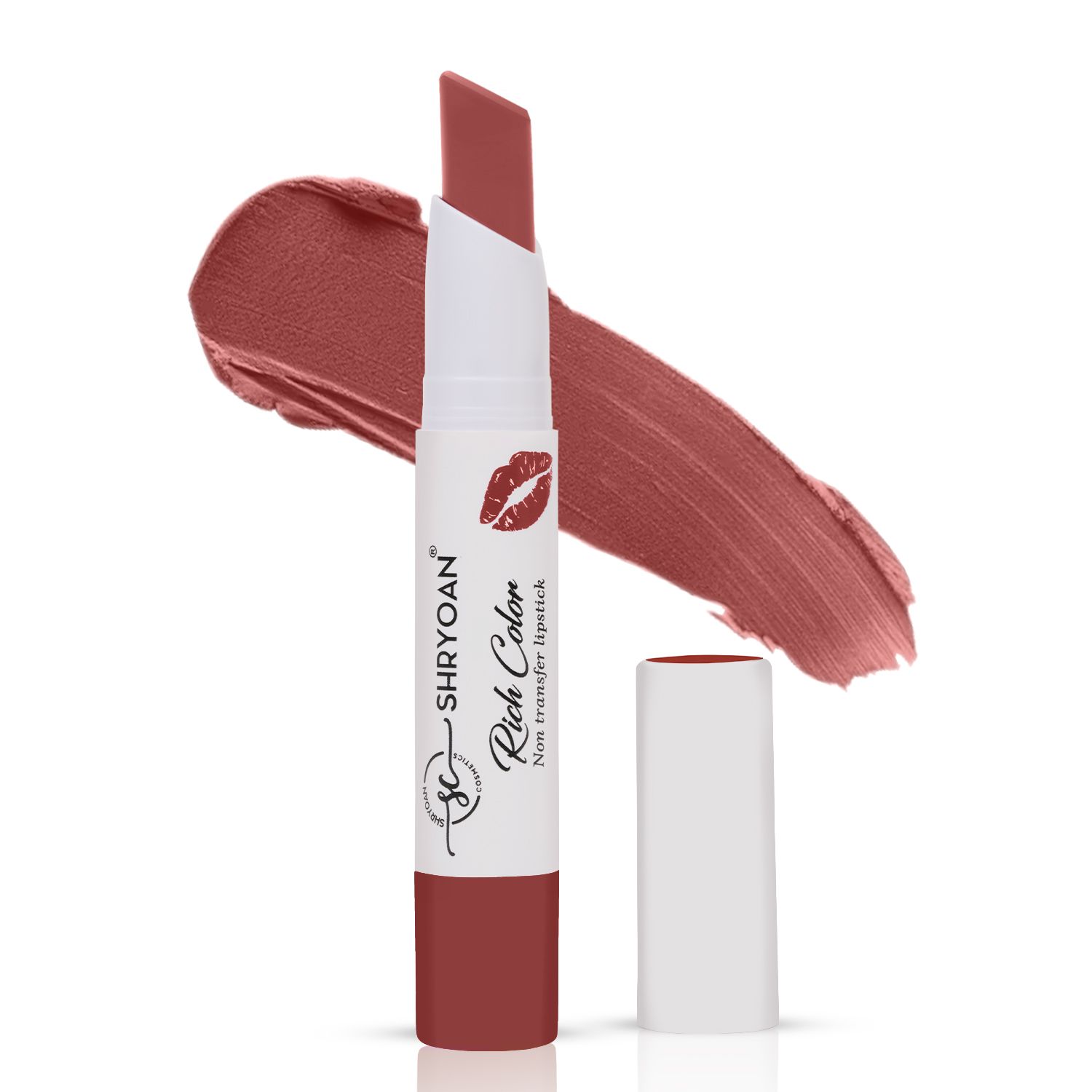 Shryoan Rich Color Non-Transfer Lipstick | Waterproof & Super Matte Finish | Long Stay Creamy Lipstick | Single Swipe Application (Milkshake-06, 3.2gm)