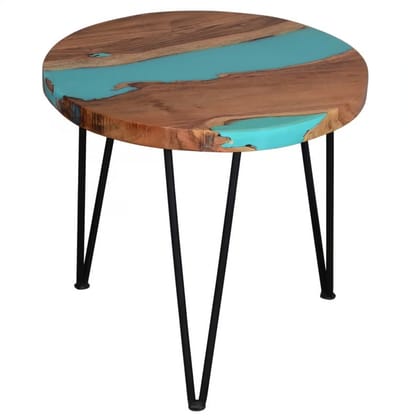 Lucky Handicraft - Coffee Table Tea Table Resin River Round - Coffee Table Solid Wood Small Table Living Room - Creative Sofa Side Table Bedside Teatop Corner Table (Color : 70cm, Size: 55cm)