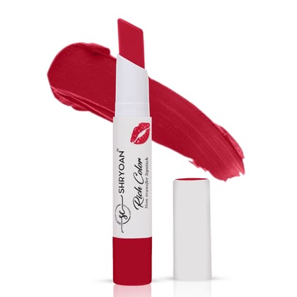 Shryoan Rich Color Non-Transfer Lipstick | Waterproof & Super Matte Finish | Long Stay Creamy Lipstick | Single Swipe Application (Red Velvet-13, 3.2gm)