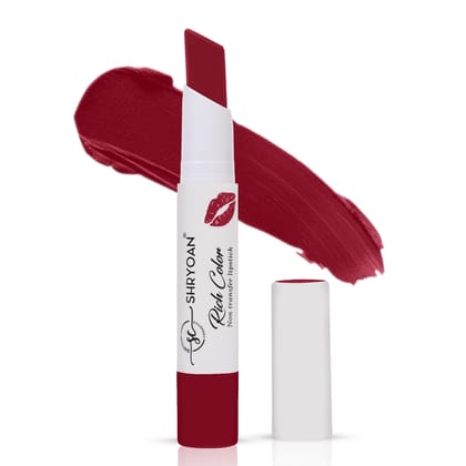 Shryoan Rich Color Non-Transfer Lipstick | Waterproof & Super Matte Finish | Long Stay Creamy Lipstick | Single Swipe Application (Cherry Cola-14, 3.2gm)