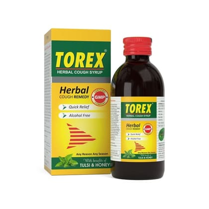 Torex Herbal Cough Syrup-Ayurvedic Cough Relief Syrup with Tulsi and Honey-100ml