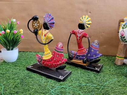 Saini Art  Decorative Lord Krishna Musicians Statues for Home Décor, Set of Indian Figurines for Multiple Rooms (Pack of 2)