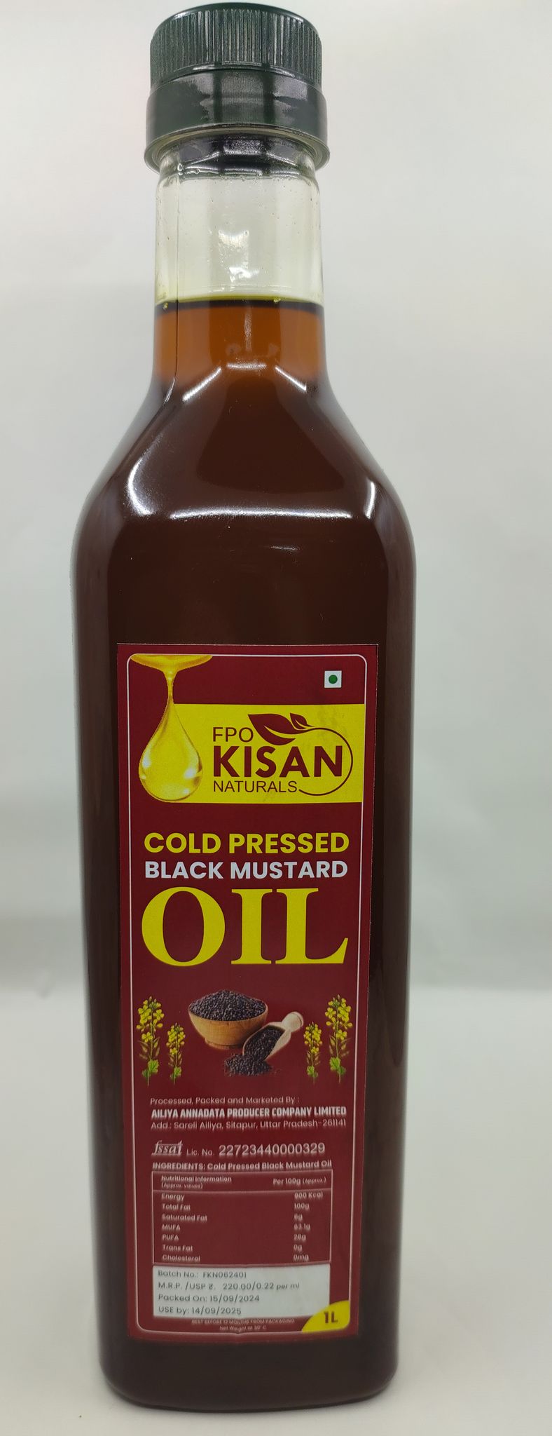 Cold Pressed Black Mustard Oil - 1L"