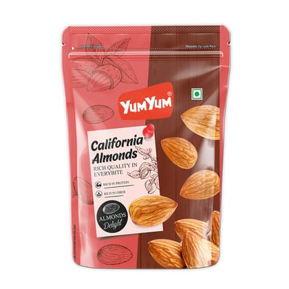 YUM YUM California Almonds (Badam) - 250gm + Free Raisin 100g Box