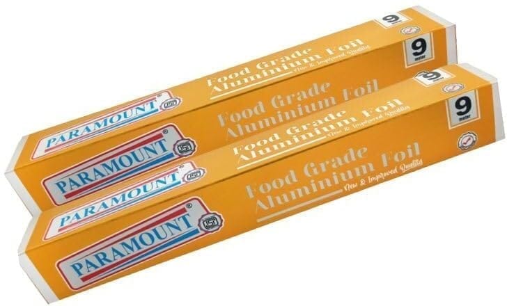 Paramount 9 MTR Aluminium Foil for Food Packing - Keeps Food Warm, Fresh & Hygienic, Durable & Convenient Kitchen Foil - Pack of 2