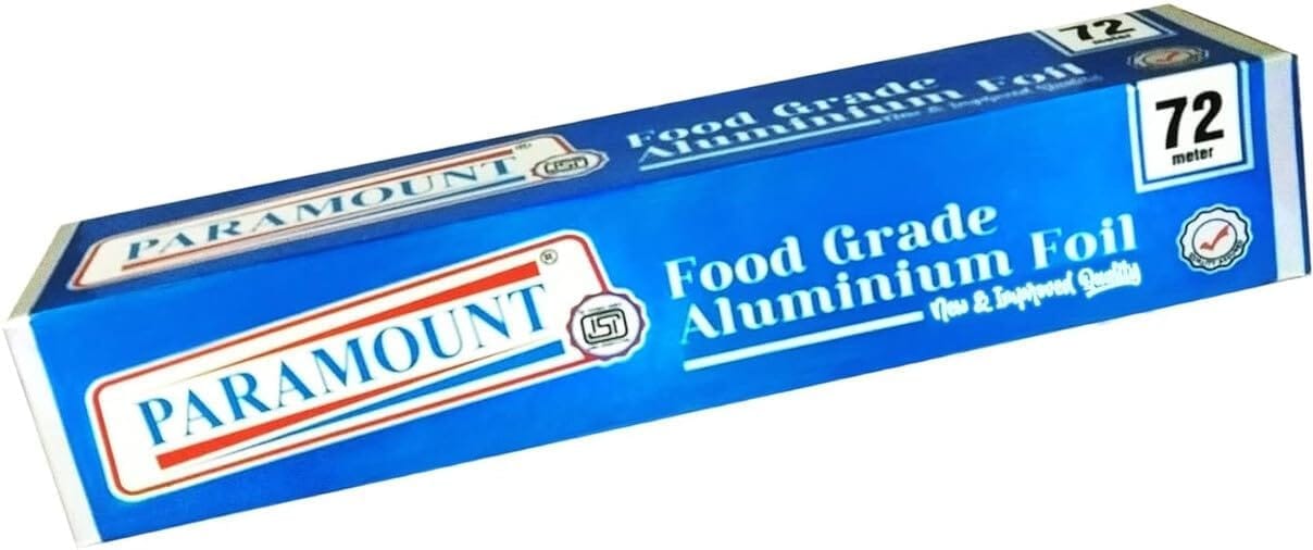 Paramount Aluminium Foil for Food Packing - 72 Meter, Keeps Food Warm, Fresh & Hygienic, High-Quality Food Storage Solution, Pack of 1