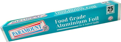 Paramount Aluminium Foil for Food Packing, 25 MTR (Green), ISI Marked, High-Quality Food-Grade Aluminium for Cooking, Wrapping and Storing