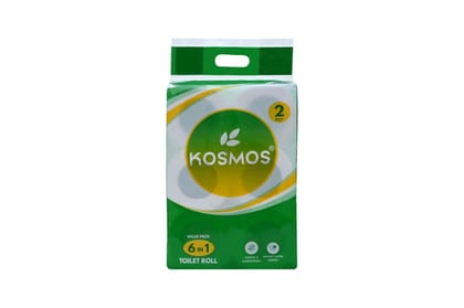 Kosmos Toilet Roll 6 in 1, 180 Pulls, 2-Ply (Green), Softness, High Absorbency, Suitable for All Skin Types, Hygiene & Personal Standards