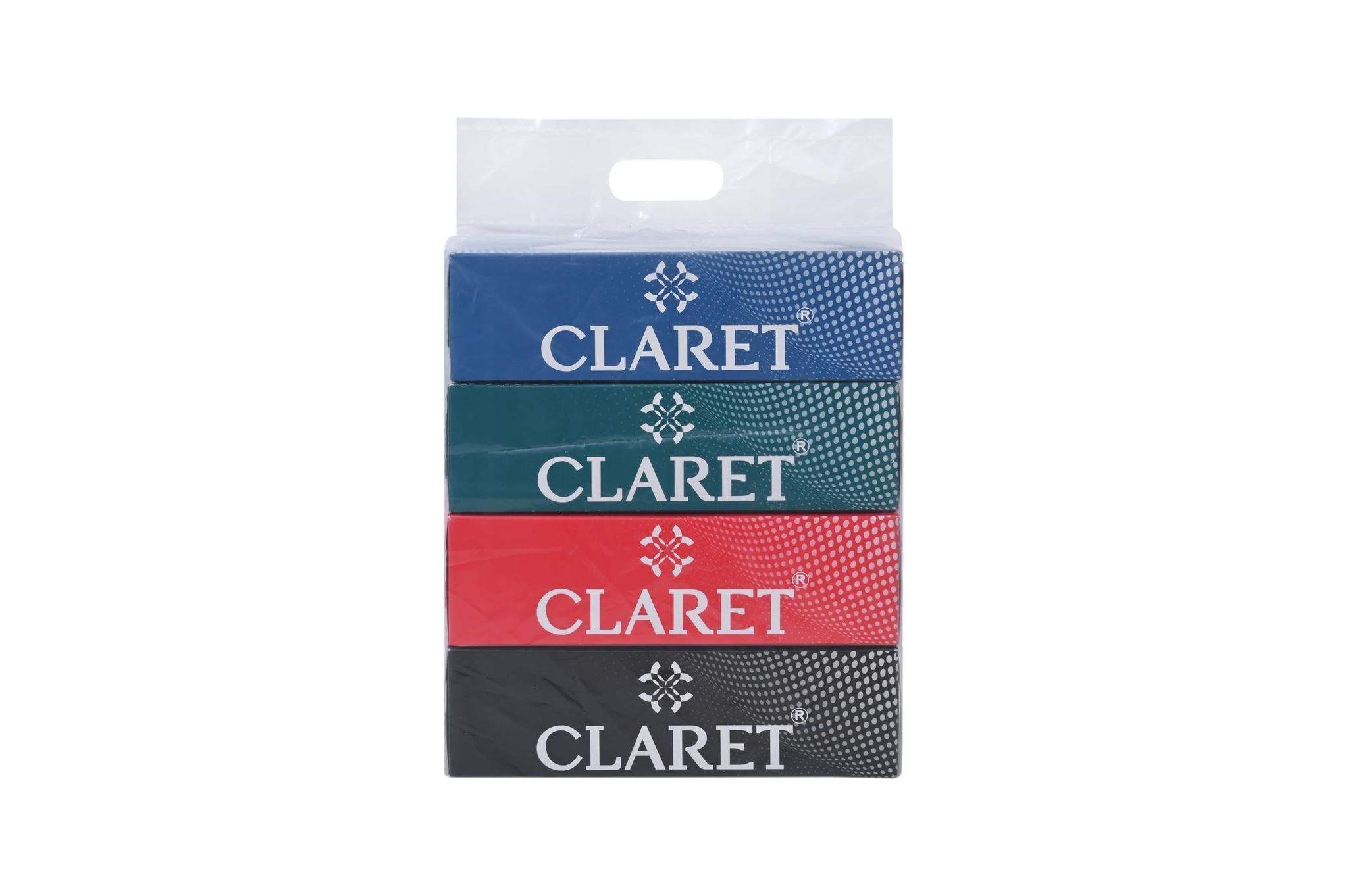 Claret Facial Tissue Box - 100 Pulls, 2-Ply, 18 x 20 cm, Soft and Multipurpose Facial Tissue for Weddings, Parties, Makeup Removal, and Everyday Use (Pack of 1) - Dotted Box, New Packaging