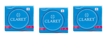 Claret Soft Sky Blue Paper Napkins - 27x30cm, 80 Sheets, 1-Ply, Highly Absorbent, Pack of 3 | Virgin Paper Disposable Tissue for Family Daily Use