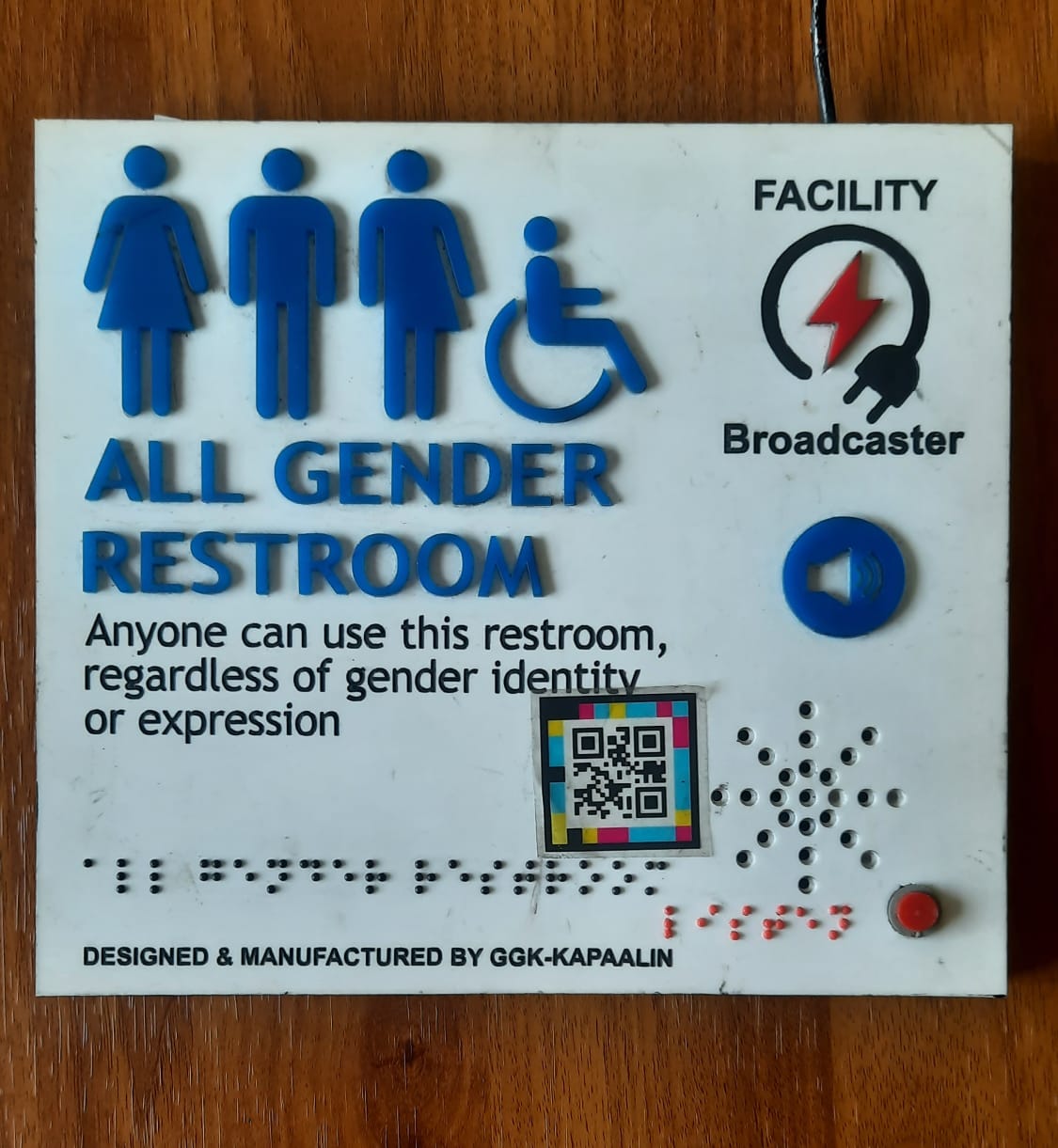 Unisex Restroom Sign with Braille