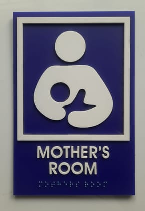  Mother's Room Sign, Blue and White, 9" x 6"