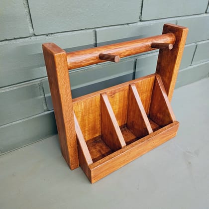 BARISH - Tea Bag Station | Table Top Wooden Tea Bag Station Cup Holder | Handcrafted with Rubberwood | Stand for Tea Bag & Mugs