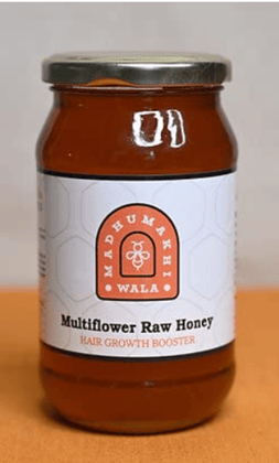 Madhumakhiwala : Multiflower Raw Honey 100% Pure Natural Raw Unprocessed Unheated Unpasteurised Unfiltered - 500gm