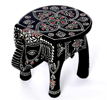 Wood Crafts man Wood Elephant Stool Showpiece Decorative Items Figurine for Home Decoration,Living Room Decor