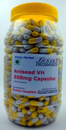 Aniseed VH Herbal Supplement 500mg Capsules 600 Caps Jar