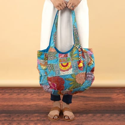 Premvati Handicraft -  Rajasthani Embroidered Shoulder Bag, Pure Cotton Shoulder Bag With Handmade Beautiful Patchwork