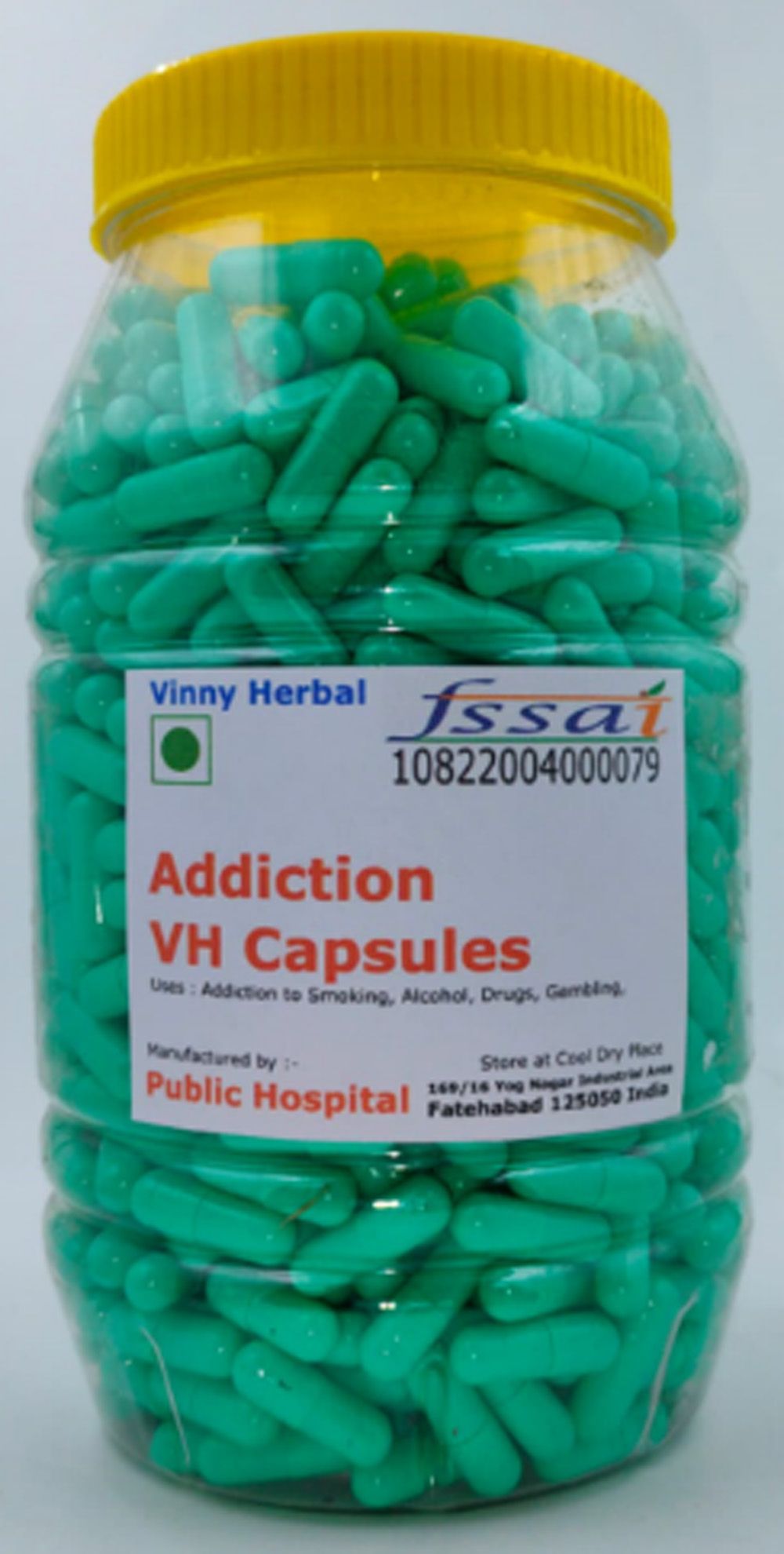 Addiction VH Herbal Supplement Capsules 600 Caps Jar