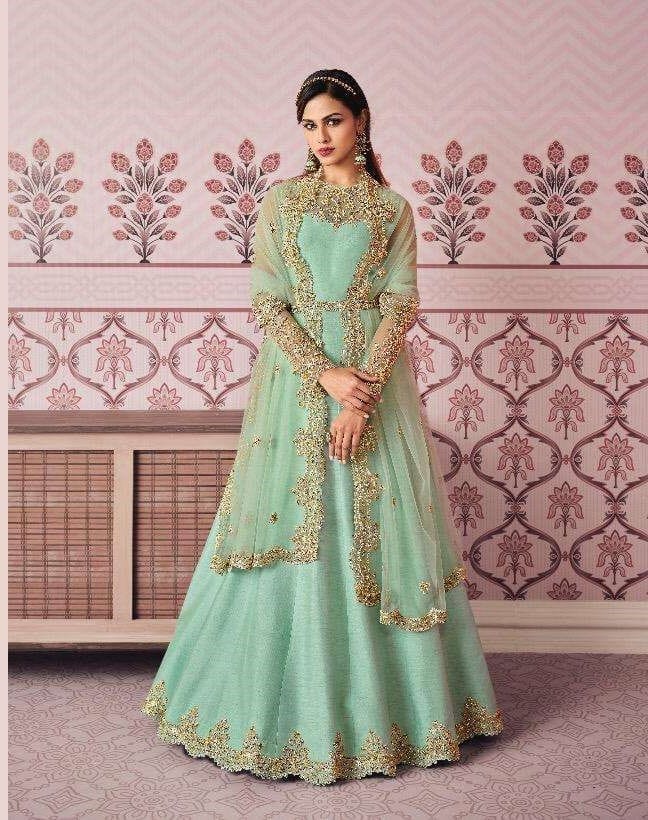 Exclusive Heavy Embroidery Gown with Koti 77003