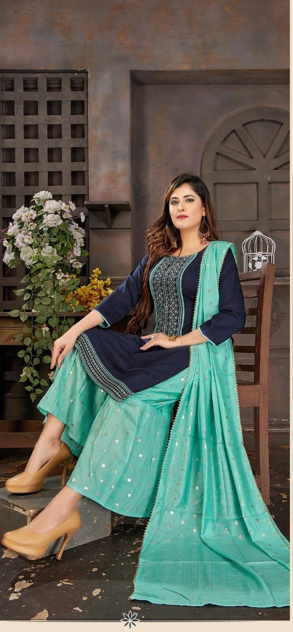 Chinnon Silk Readymade Sharara Suits 1004