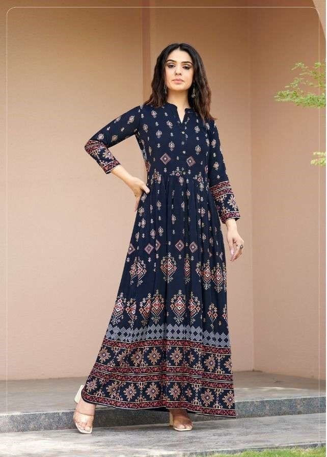 Pure Rayon All Over Print Long Kurtis 505