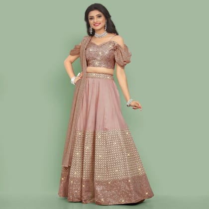 Puff Sleeve Off Shoulder Indowestern Lehenga 273