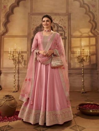 Premium Silk Anarkali Semi Stitch Gowns 63692