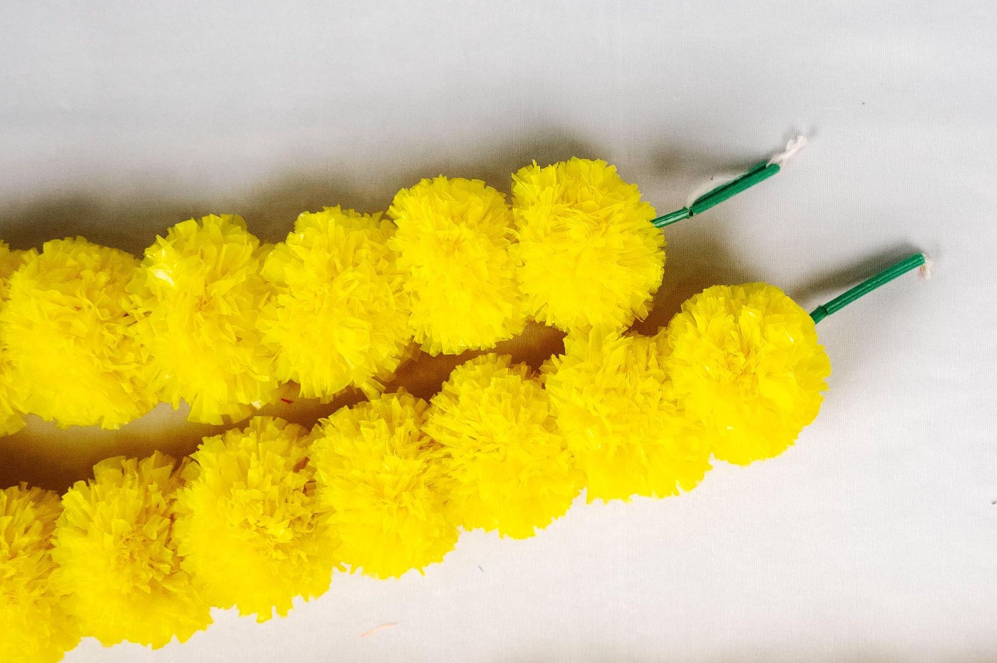 Artificial Marigold Fluffy Flower Garland for Home and Temple Decoration