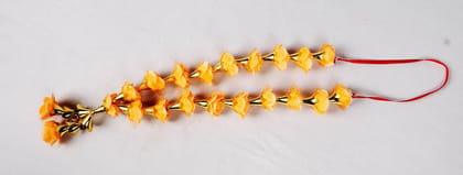  Artificial Marigold Flower Garland with Bells for Decoration (Pack of 2)