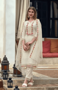 Pure Cotton Churidar Suits With Heavy Organza Dupatta 1122