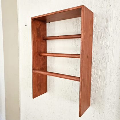 BARISH Home DECOR'S - Towel Holder Simple | Wall Mount Towel Organiser | Handcrafted with Rubberwood | Superior Finish & Unique Contemporary Design | 24 x 16 x 6 Inches