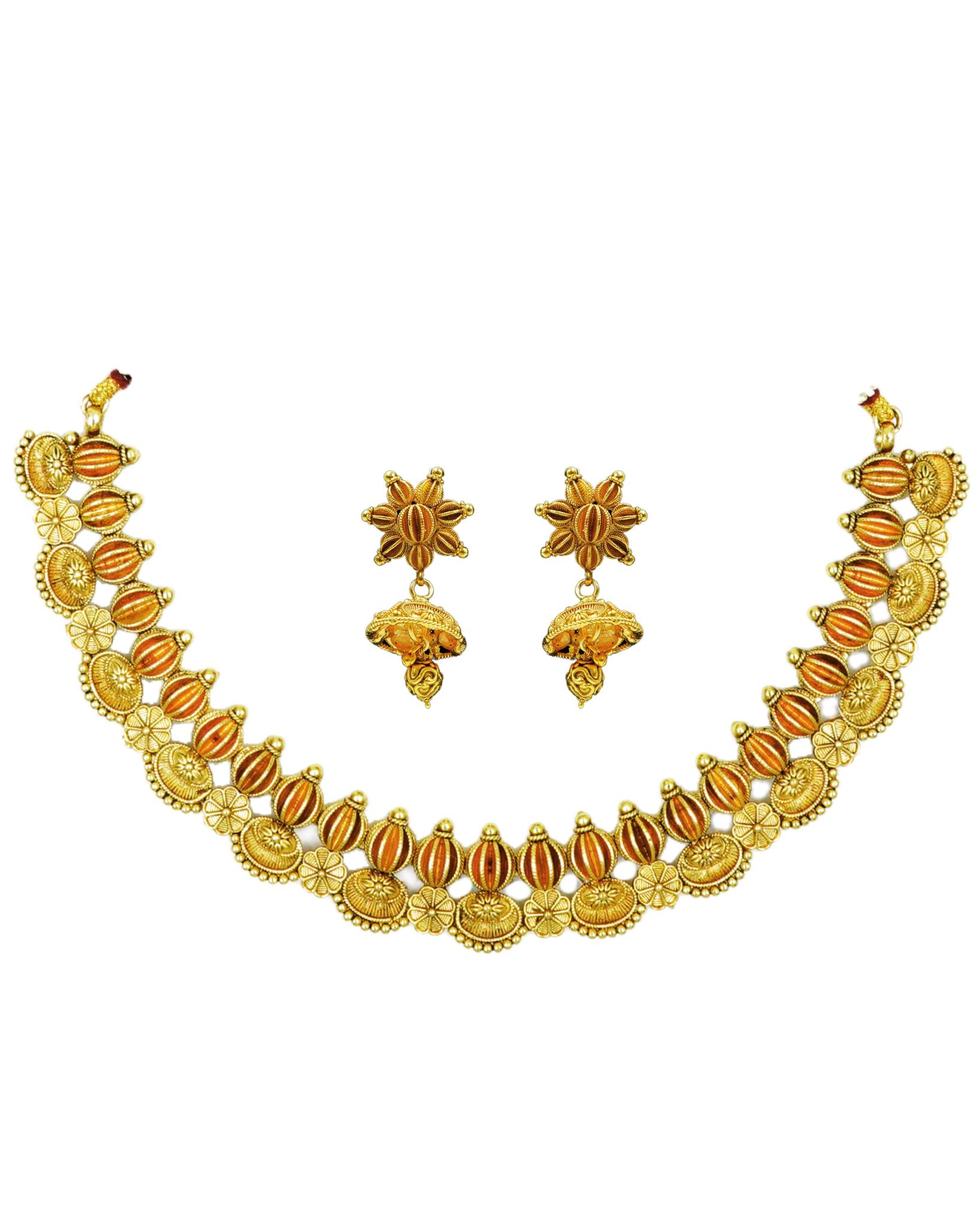 Premium Temple Jewellery Necklace Set with Earrings