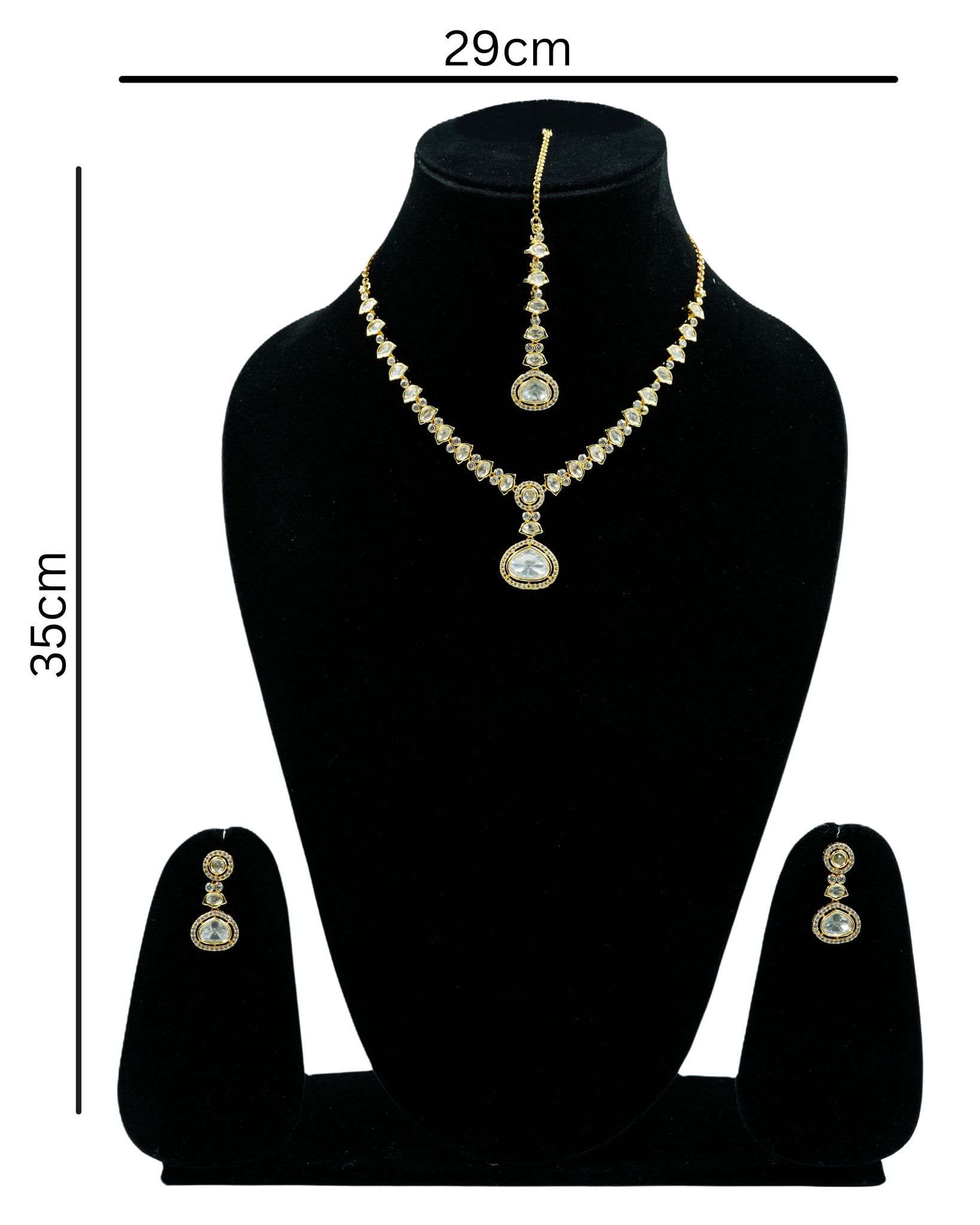  Bridal Kundan Necklace Set with Earrings and Maang Tikka