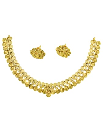  Gold-plated traditional necklace set for women