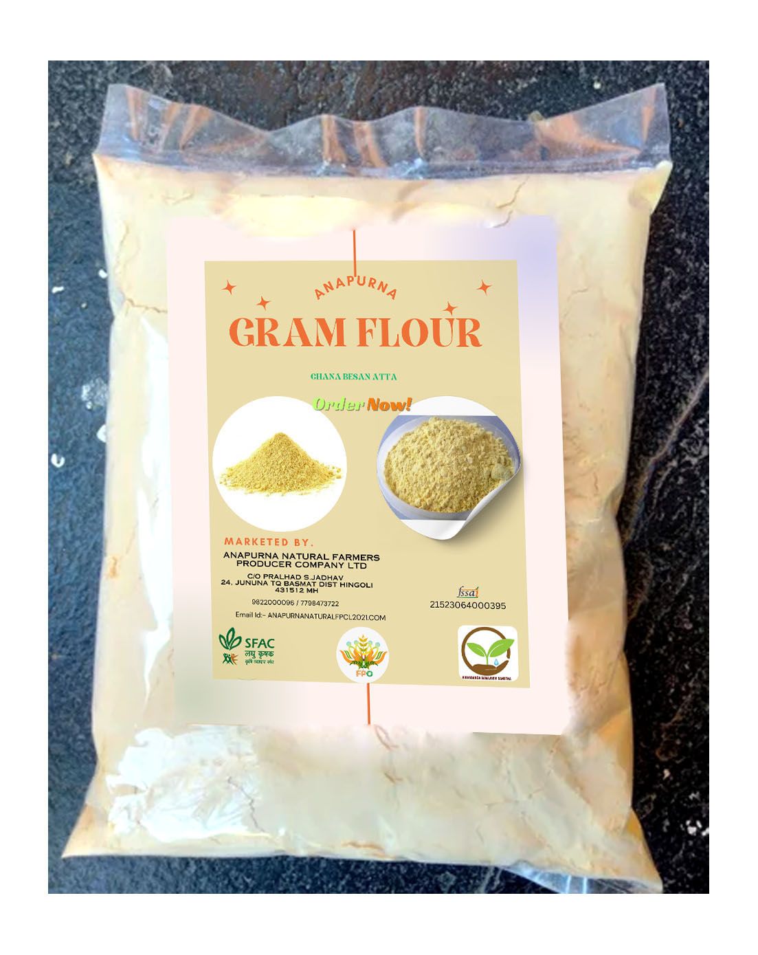  The product title is "Anapurna Gram Flour (Chana Besan Atta) 1kg"