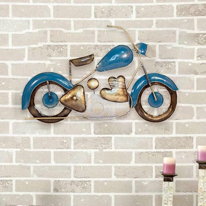 Rudraksha Corporation Metal Wall Decor For Living Room And Bedroom Metal Wall Art Sculpture For Decorating Drawing Room Sofa Wall Gift For Home Decor Or Office Decor (Handpainted Bullet Bike