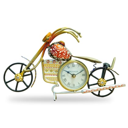 Rudraksha Corporation  Bullet Bike with Clock for Office Desk | Unique Gifts for Office Decoration or Study Table Decor Items | Desk Clock for Birthday Gifts for Husband | Table Clock Time Piece for Home Decor