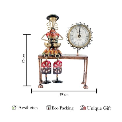 Shree Vishwakarma Handicrafts -  Table Clock for Office Desk | Unique Gifts for Office Decoration, Study Table Decor Items | Desk Clock for Birthday Gifts for Husband | Table Clock Time Piece for Home Decor