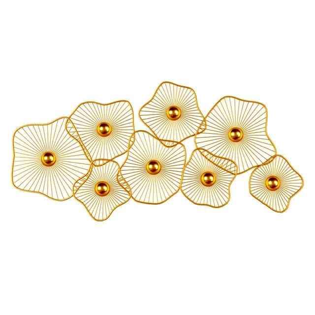 Amrit Art Handicrafts Modern Handcrafted luxury Set of 8 Gold Plated Metal Wall Decor Perfect for Living Room//Drawing Room//Hotel // Restaurant