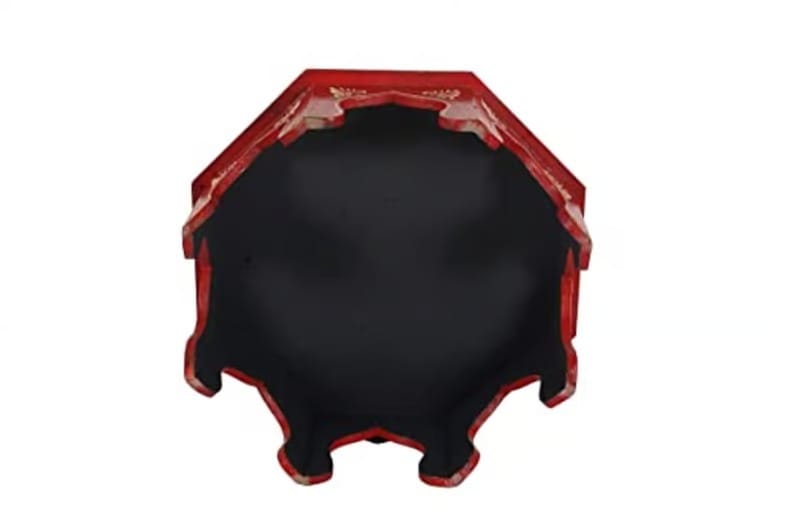 Vijay Art - Pooja Item Designer Small Chowki Bajot Low Coffee Side Table (Red) 16 x 16 x 6 Inches