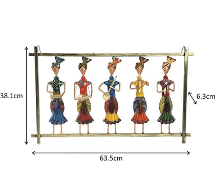 Amrit Art Handicrafts Wrought Iron Decorative Tribal Rajasthani Musicians Wall Decor Showpiece For Home Decor