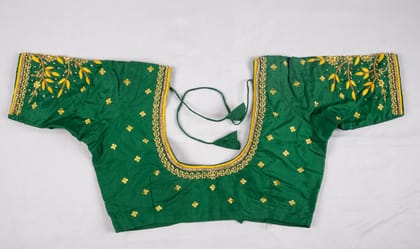  Green blouse with yellow embroidery