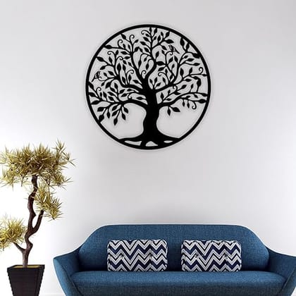 Divyanshi Enterprises Handicrafts Tree of Life Circle Shape Iron Wall Hanging Art Home Decor for Living Room, Bedroom, Kids Room