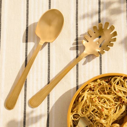 Ellementry Celestial Brass? Ladle Set of 2| Color: Antiq Gold| Brass | Kitchenware | Versatile|Ladle Set | Decor | Handcrafted | Sustainable | Food Safe | Gifting |