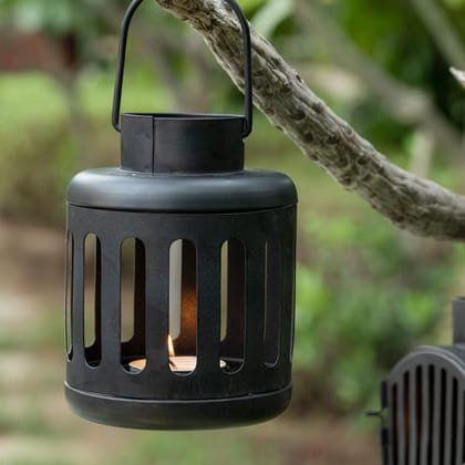 Ellementry Kuma Metal Round Lantern with Tealight- Set of 2 | Tealight Holder for Indoor, Outdoor and Garden | Hanging Lantern for Home Decoration | Any Occasion Decoration Items for Home Decor