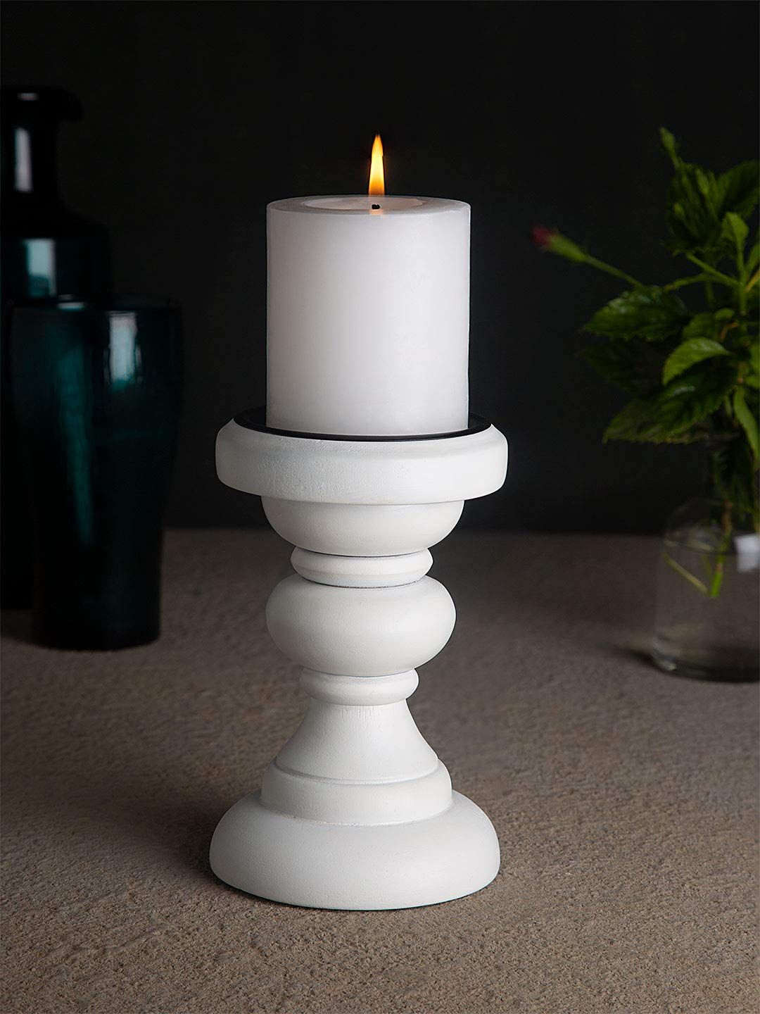 Haute Wooden Candle Stand (White)