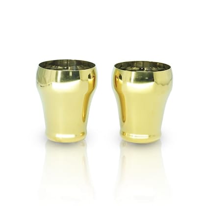 Dr. WaterR Stainless Steel Royale Gold PVD Glass Set of 2pcs Ideal For Water, Juice, Hot&Cold Drinks, Cocktail, Milkshake, Smoothie, Home, Party, Restaurant, Gifting, Special Occasion